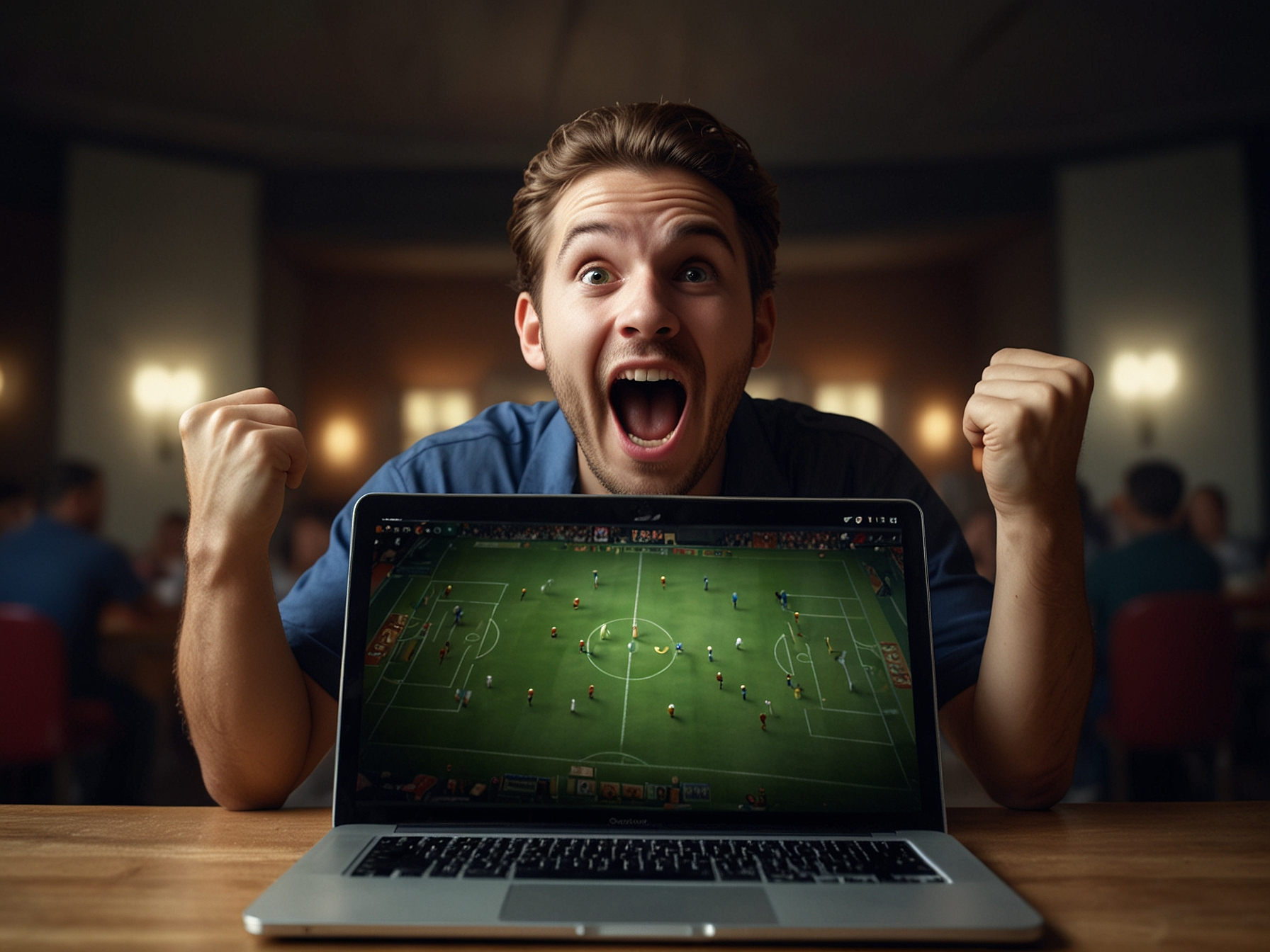 Jucători fericiți la un monitor cu jocuri de cazino
