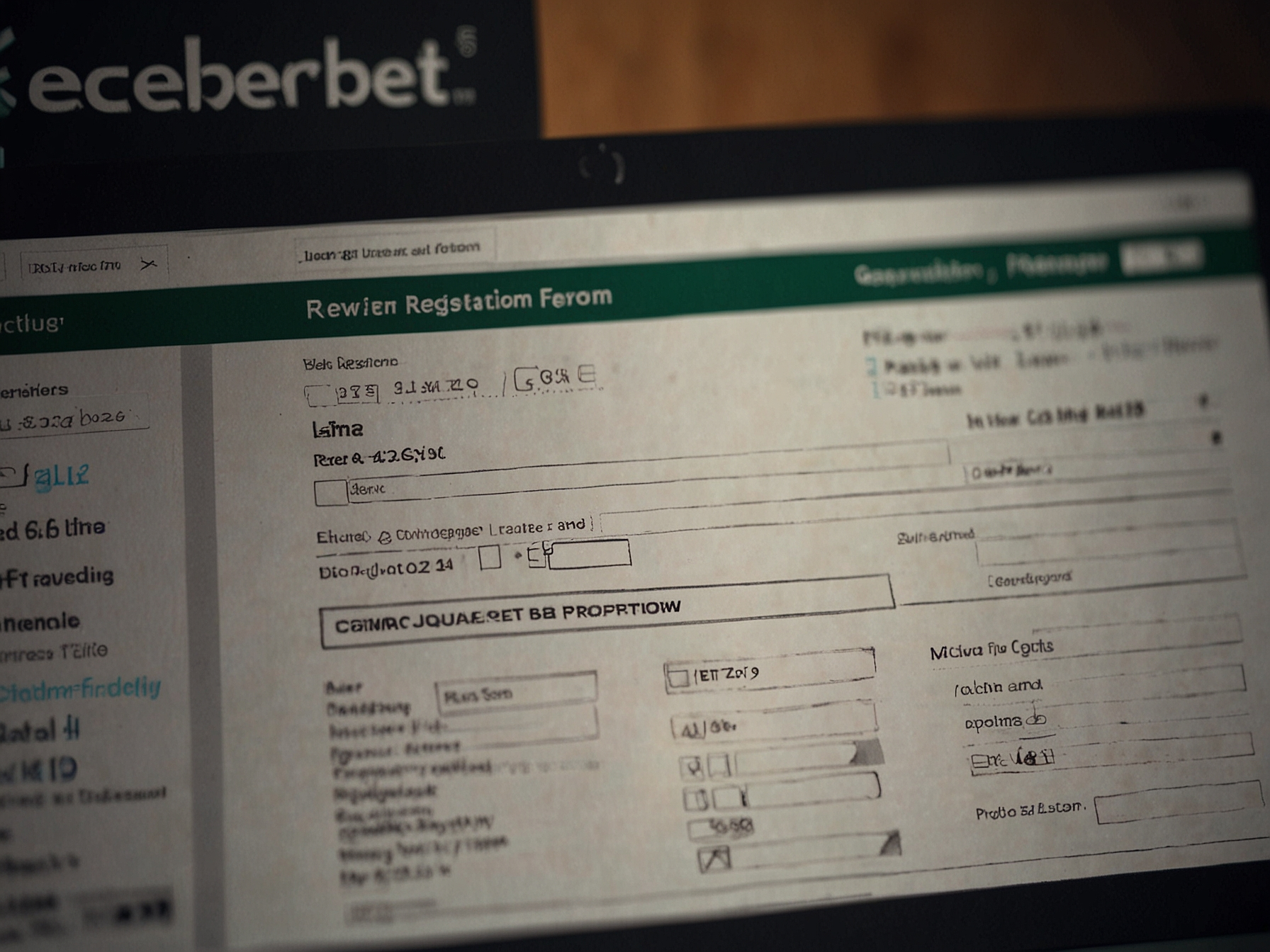 Formular de înregistrare Excelbet afișat pe ecran