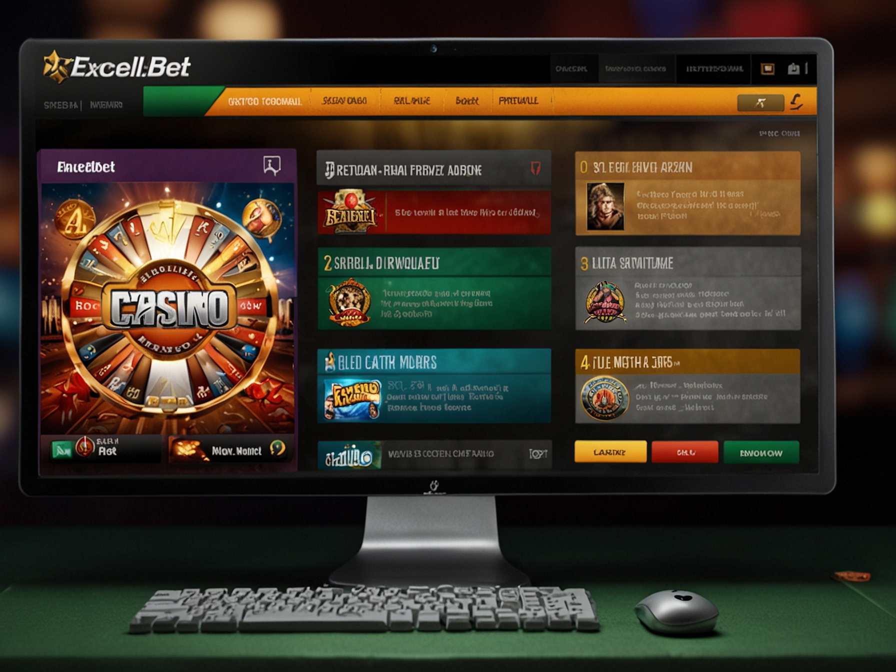 Interfață prietenoasă Excelbet pe desktop